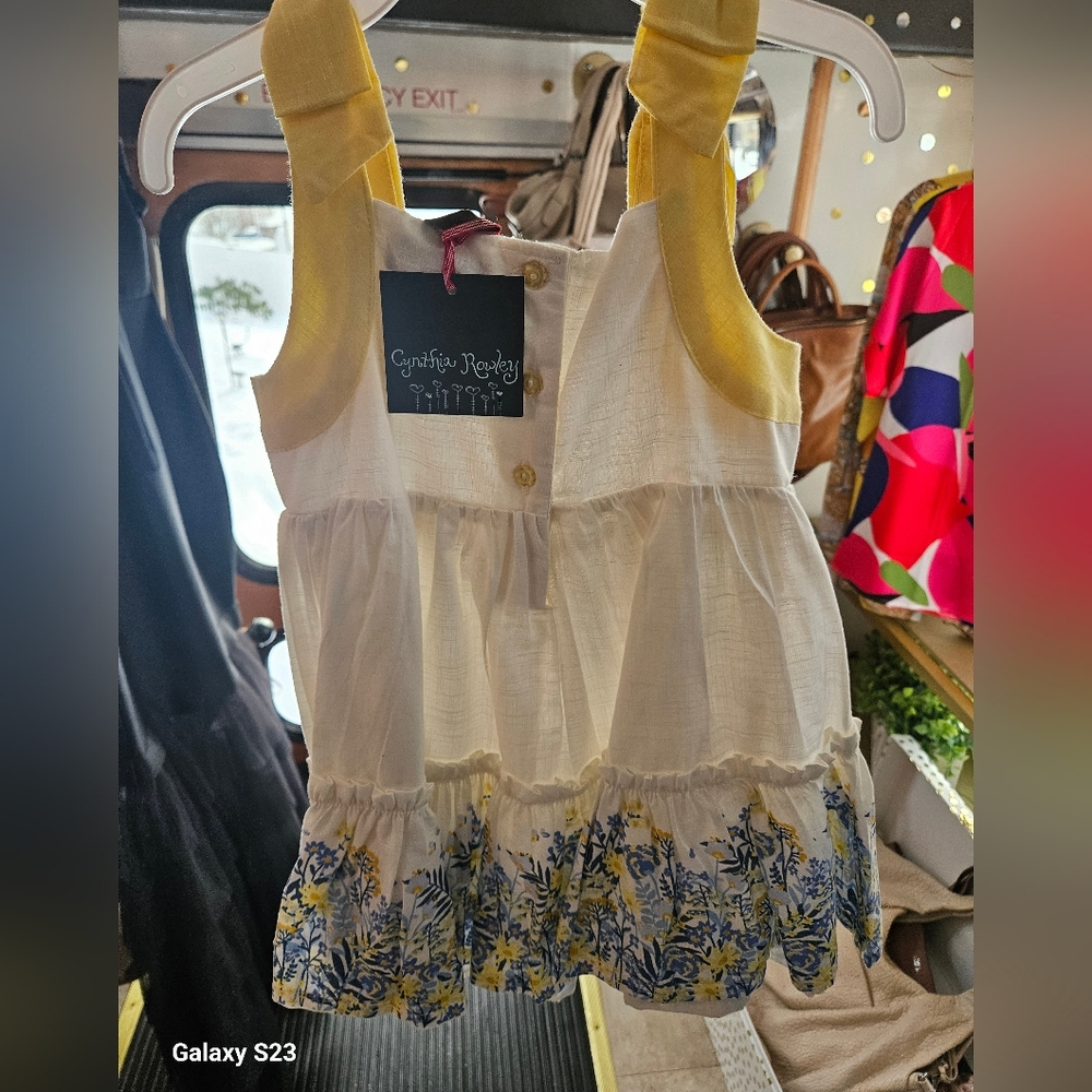 Cynthia Rowley White Dress with Yellow Accents